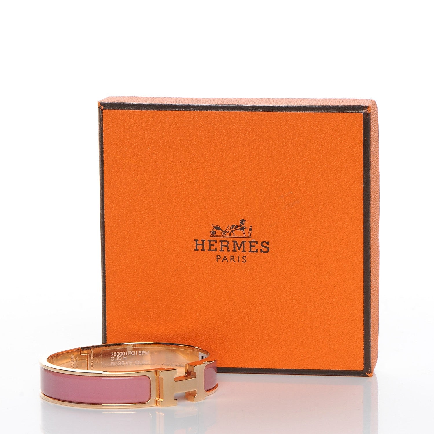 Hermes Enamel Narrow Clic Clac H Bracelet PM Rose Velours 5 of 5