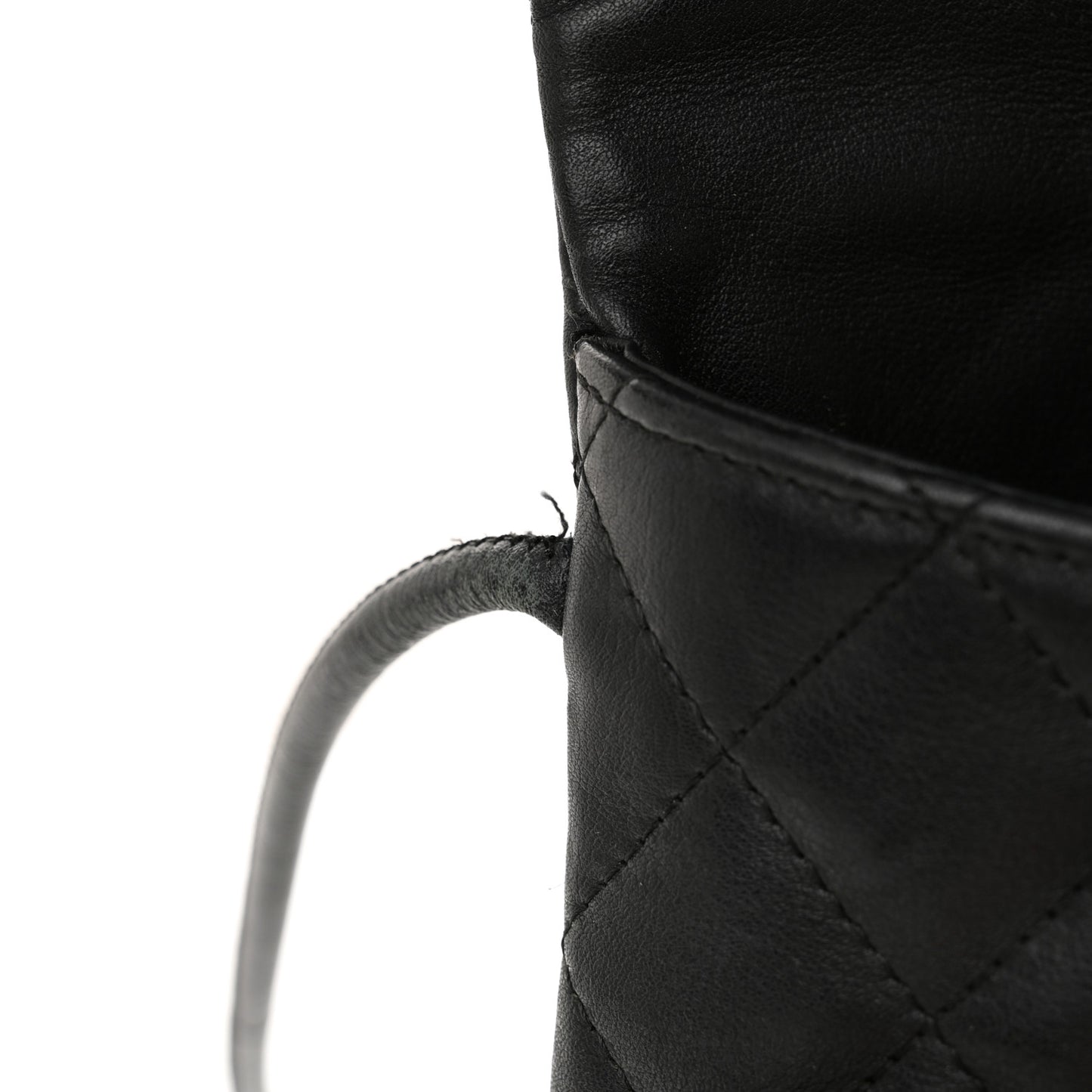 Calfskin Quilted Cambon Crossbody Messenger Black White