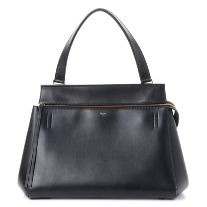 Celine Smooth Calfskin Medium Bi-Color Edge Shoulder Bag Black Navy 1 of 9