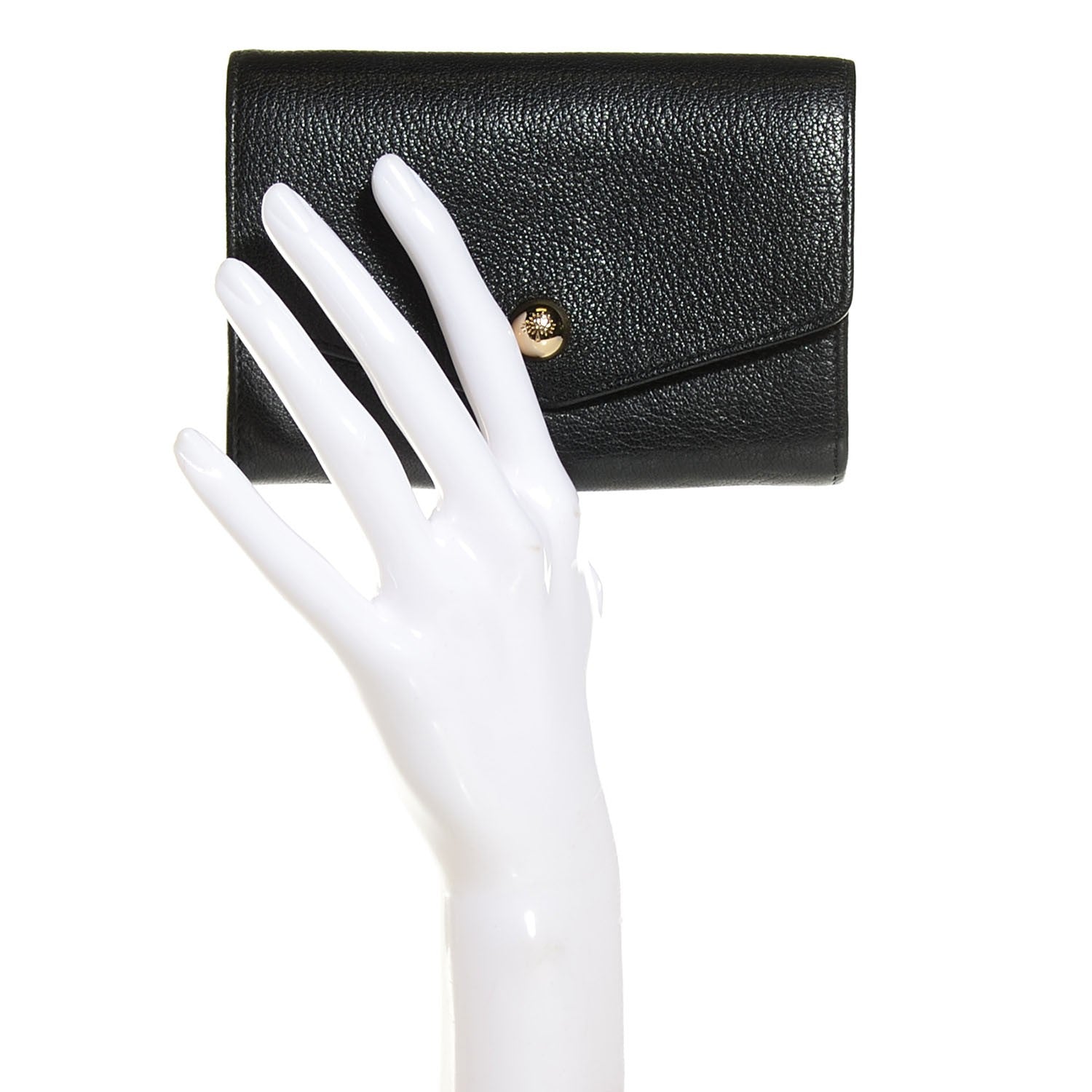 Mulberry Glossy Goatskin Dome Rivet French Purse Wallet Black 2 of 11