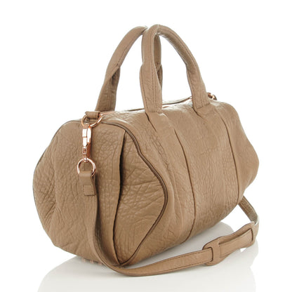 Alexander Wang Pebbled Lambskin Rocco Latte Rose Gold Hardware 3 of 11