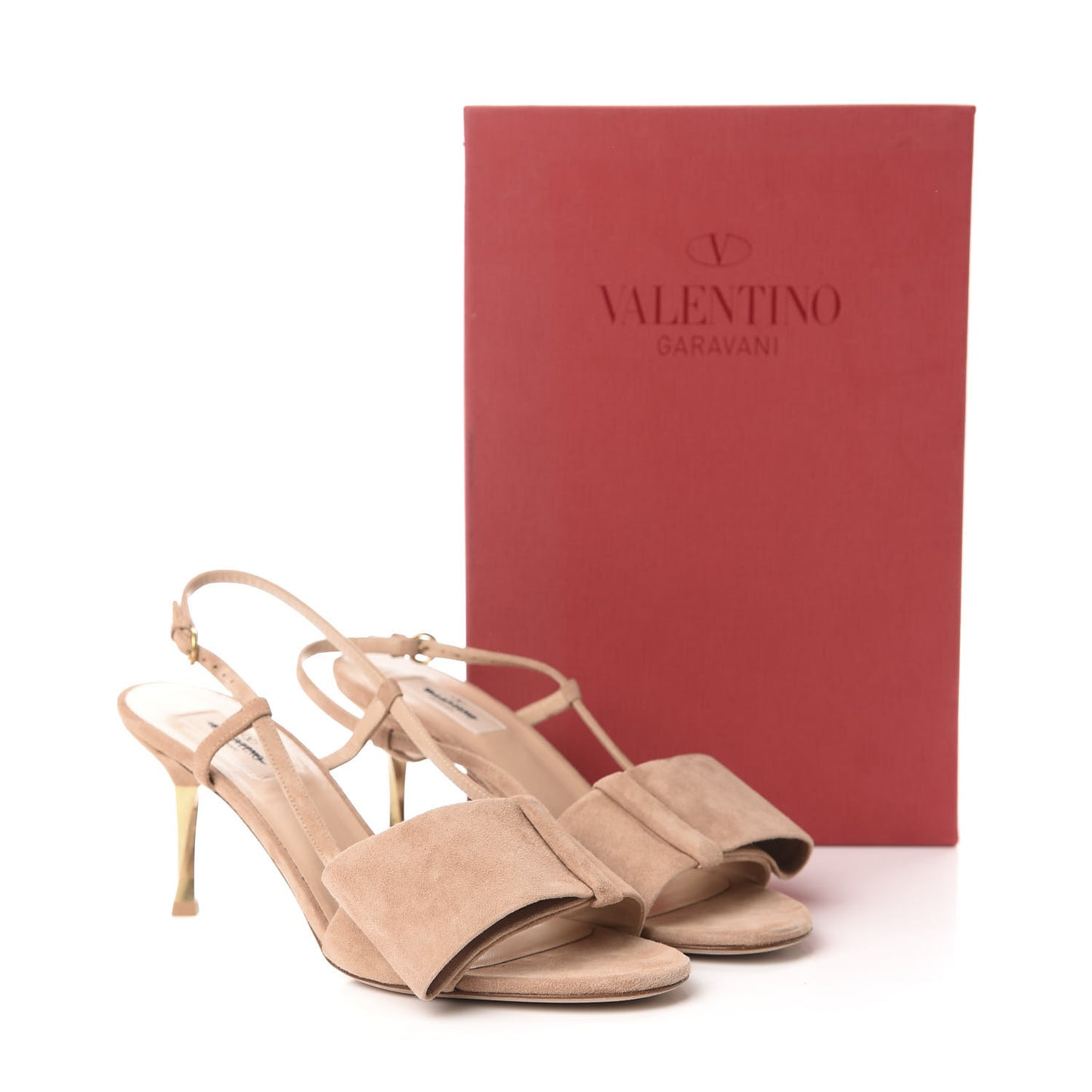 Suede Bowow Slingback Pumps 39.5 Beige