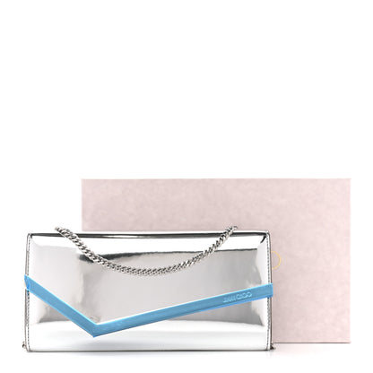 Jimmy Choo Metallic Mirror Fabric Emmie Clutch Bag Silver 11 of 11