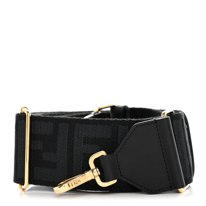 Fendi Ribbon Vitello Seta FF 1974 Adjustable Strap You Black 1 of 4
