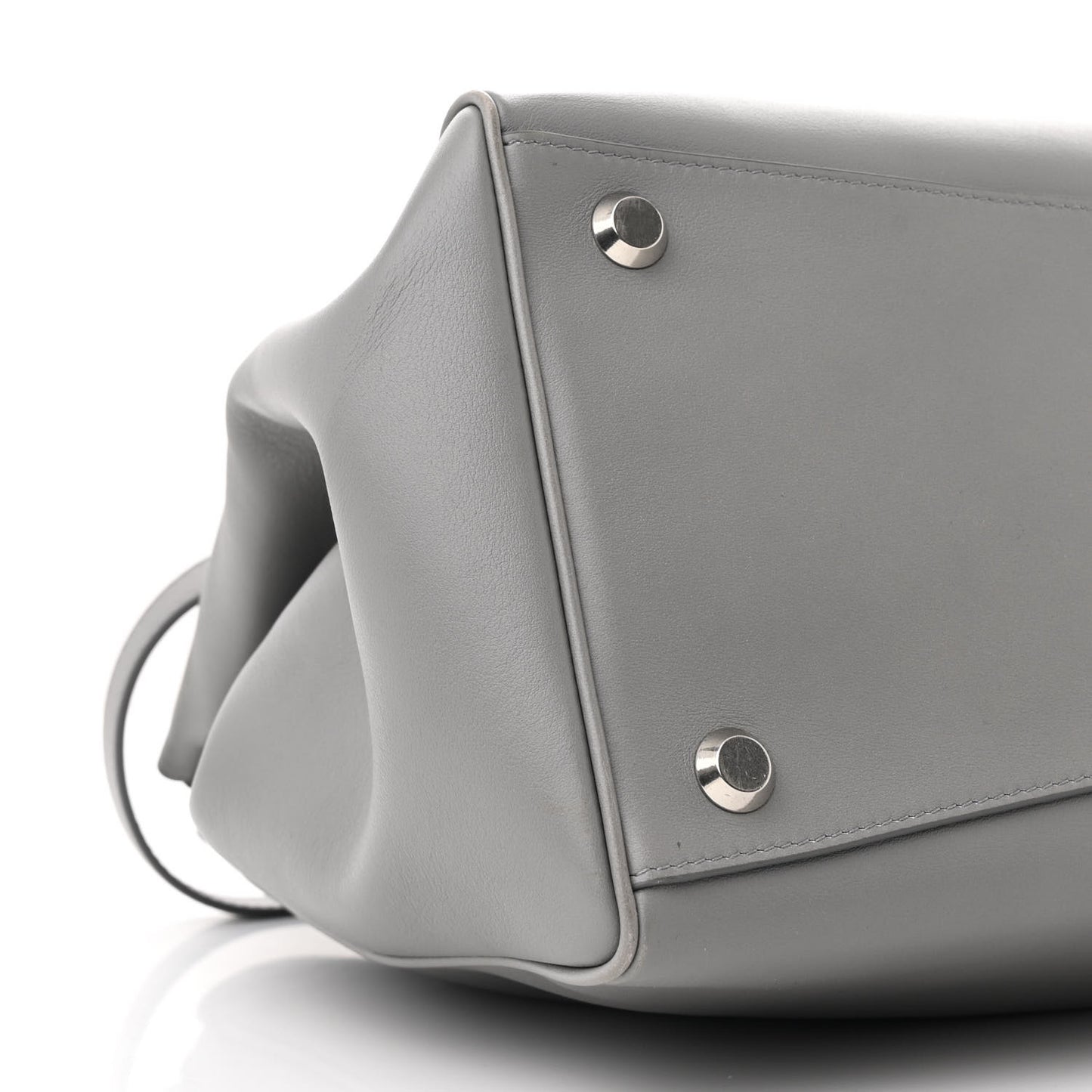 Smooth Calfskin Small Hampton Carry All Bag Grey