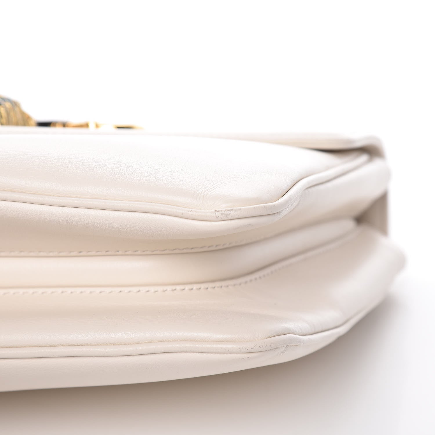 Gucci Vitello Palmellato Lux Crystal Medium Rajah Shoulder Bag Mystic White Multicolor 6 of 14
