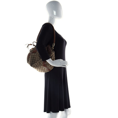 Gucci Monogram Cellarius Calfskin Medium Bella Hobo Beige Ebony Cuir 2 of 16