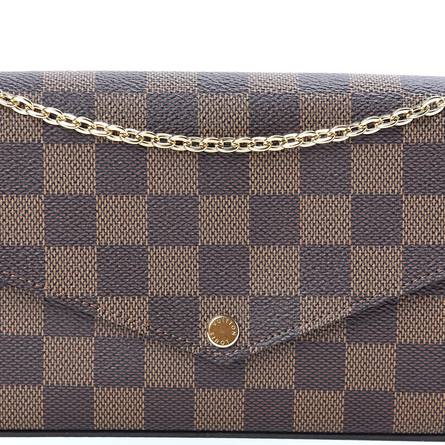 Louis Vuitton Damier Ebene Pochette Felicie Chain Wallet 10 of 12
