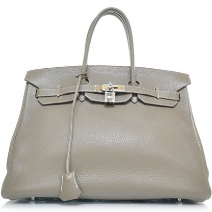 Hermes Taurillon Clemence Birkin 35 Etoupe 1 of 13