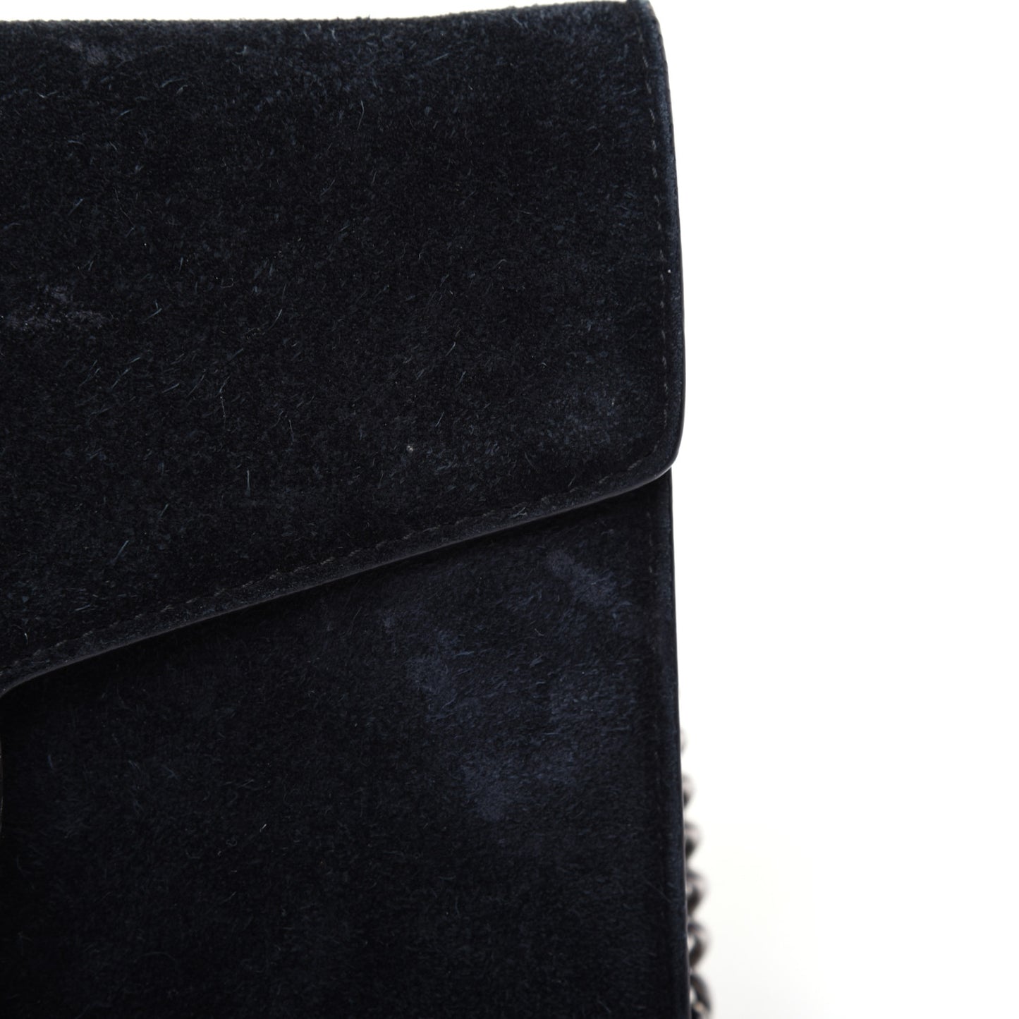 Suede Mini Dionysus Chain Wallet Black