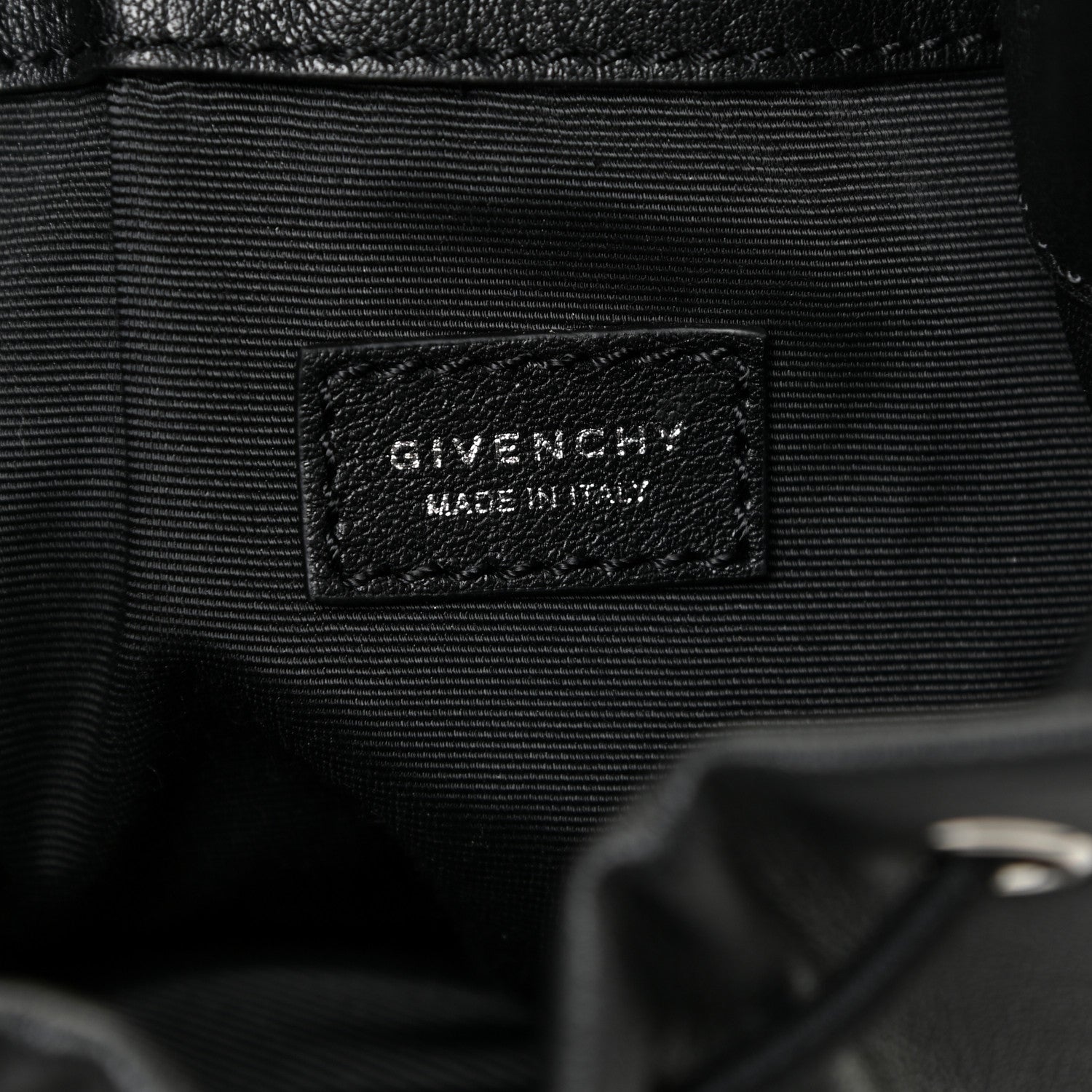Givenchy Calfskin Spiked Drawstring Bucket Bag Black 6 of 9
