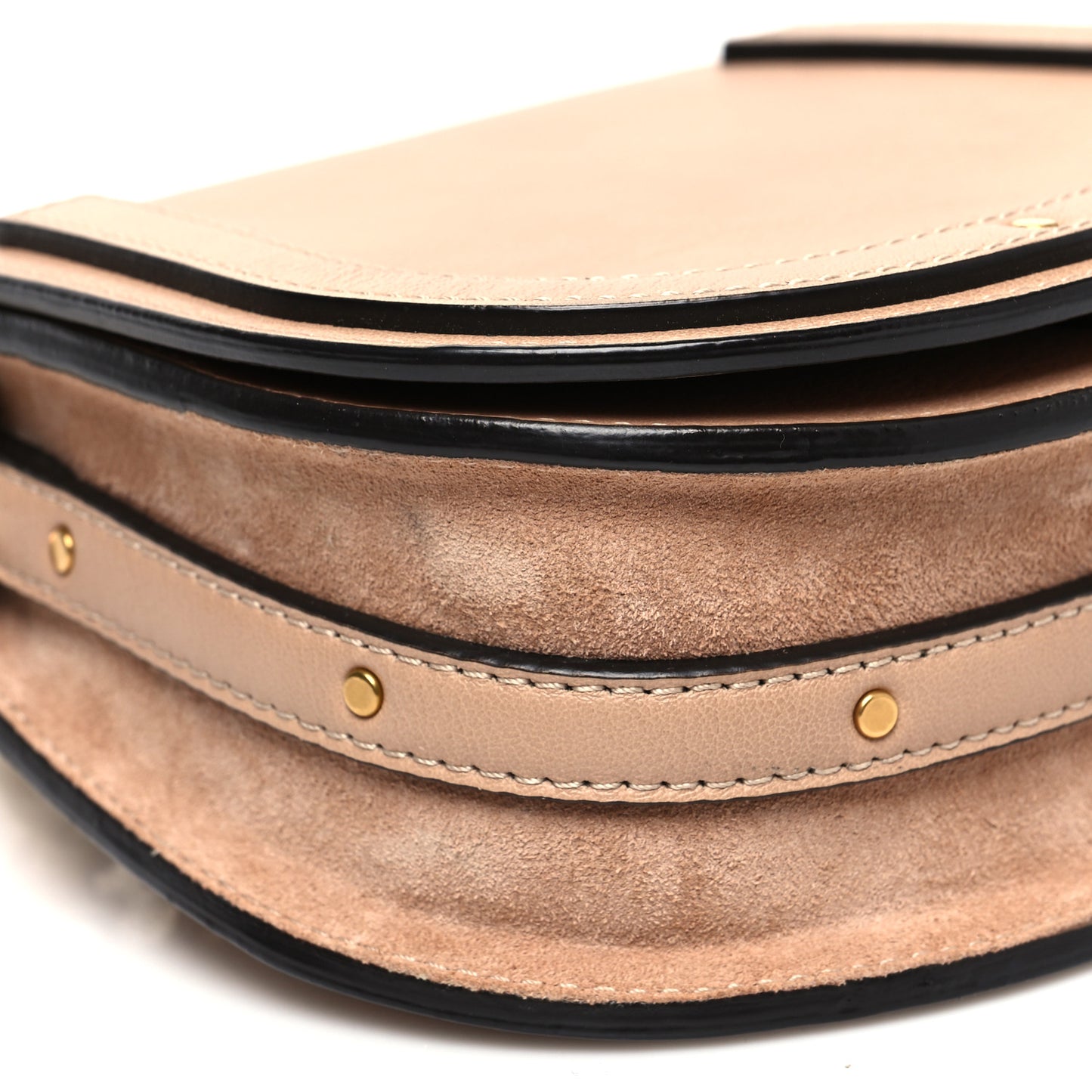 Calfskin Suede Small Nile Bracelet Bag Biscotti Beige