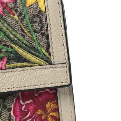 Gucci GG Supreme Monogram Flora Web Ophidia Continental Wallet White 8 of 9