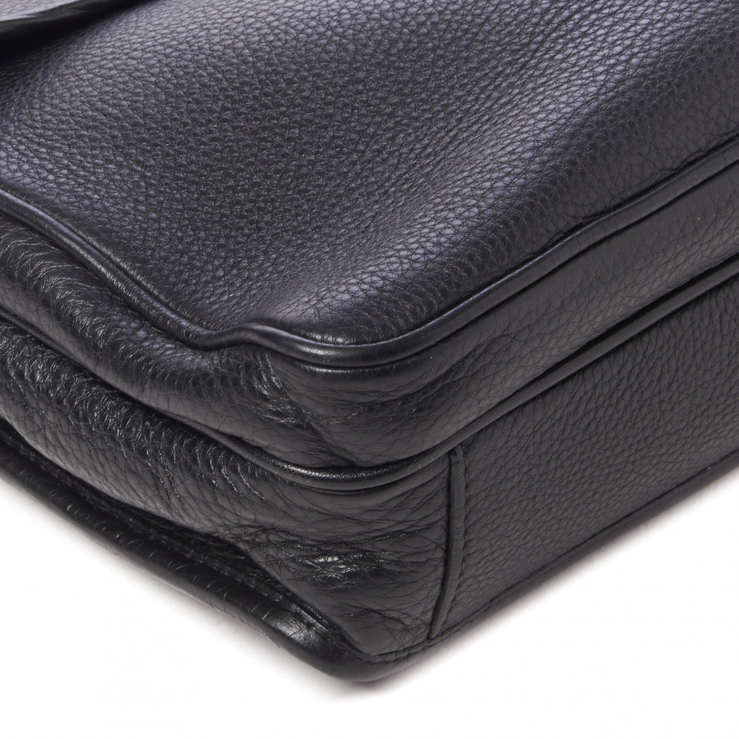 Prada Vitello Daino Flat Flap Messenger Bag Black 5 of 10