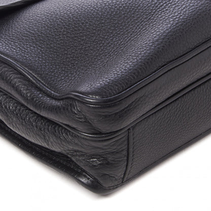 Prada Vitello Daino Flat Flap Messenger Bag Black 5 of 10