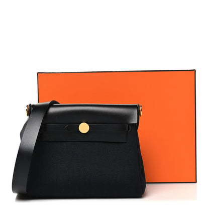 Hermes Military Toile Vache Hunter Herbag Zip Retourne 20 Black 11 of 11