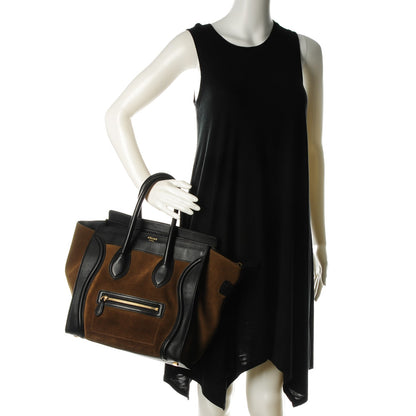 Celine Smooth Calfskin Suede Mini Bi-Color Luggage Black Olive 2 of 12
