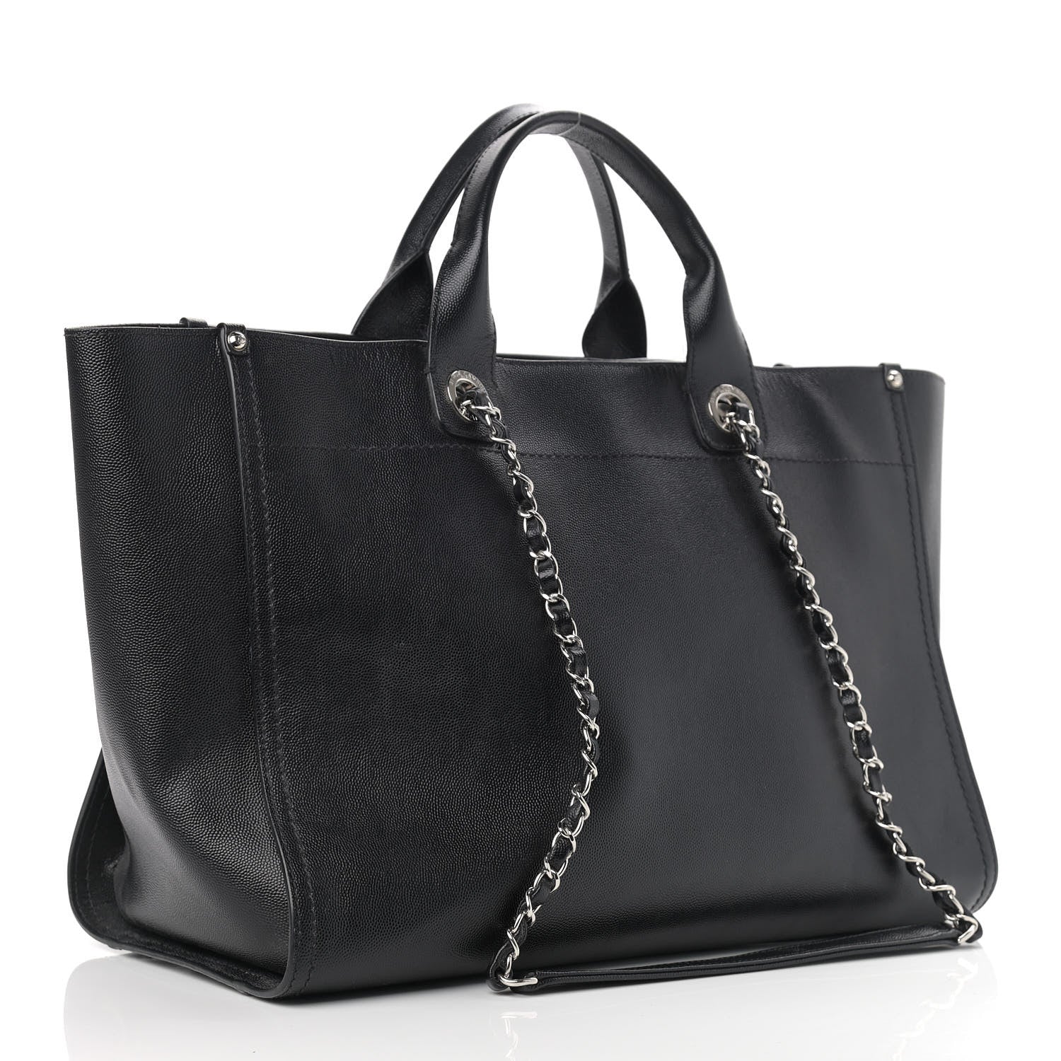 Chanel Caviar Medium Studded Deauville Tote Black 3 of 12