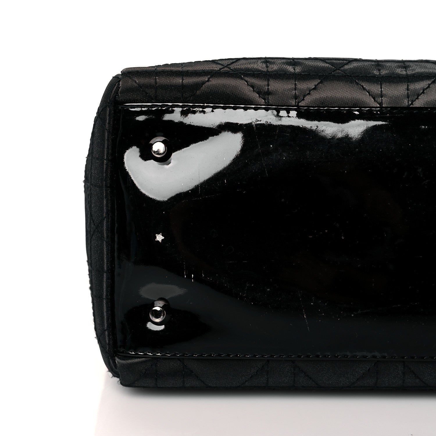 Christian Dior Coated Canvas Patent Cannage Medium Lady Dior Black 11 of 13