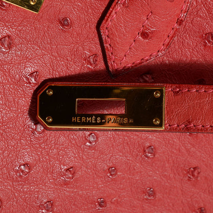 Hermes Ostrich Birkin 35 Rouge Vif 11 of 27