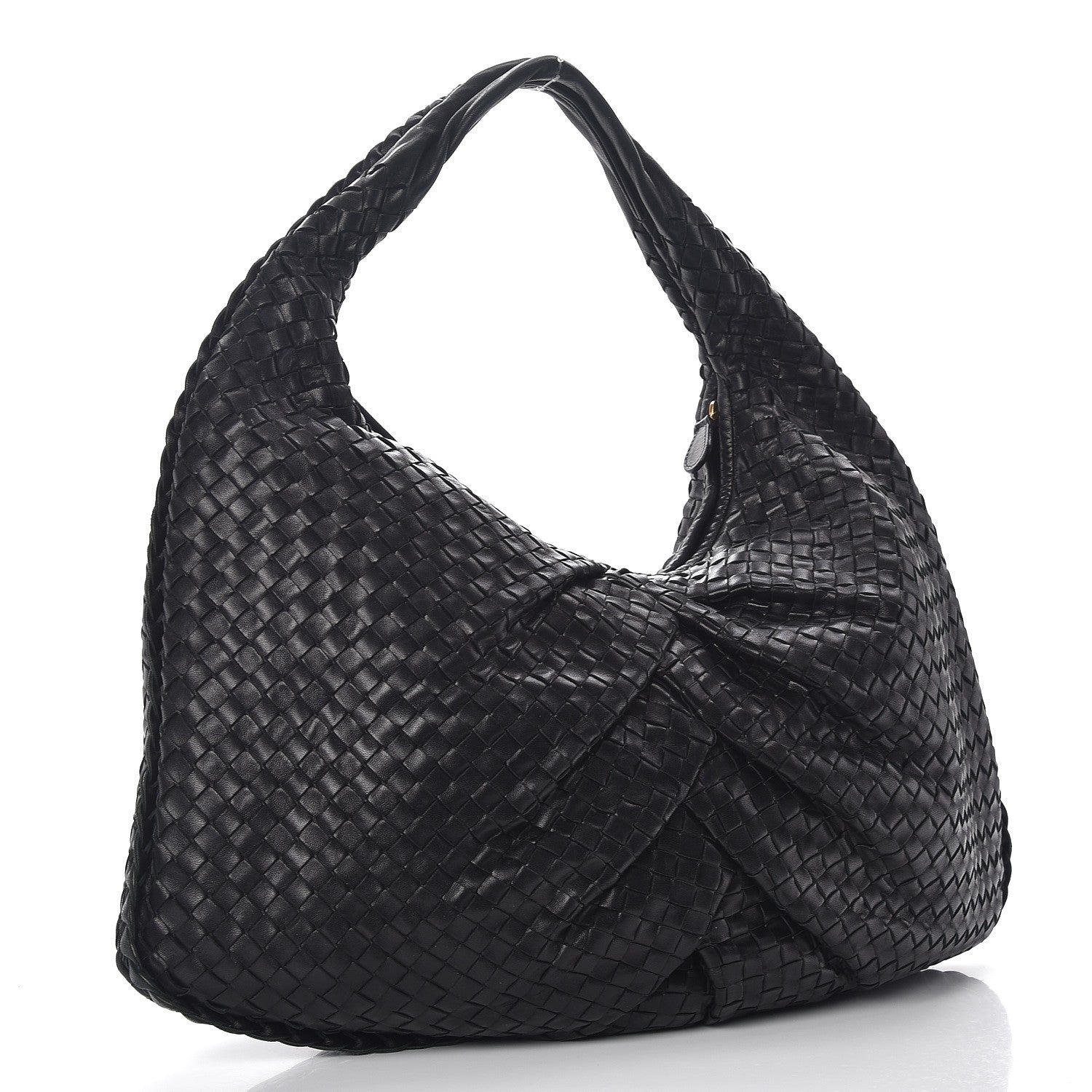 Bottega Veneta Nappa Intrecciato Pleated Large Veneta Hobo Black 3 of 13