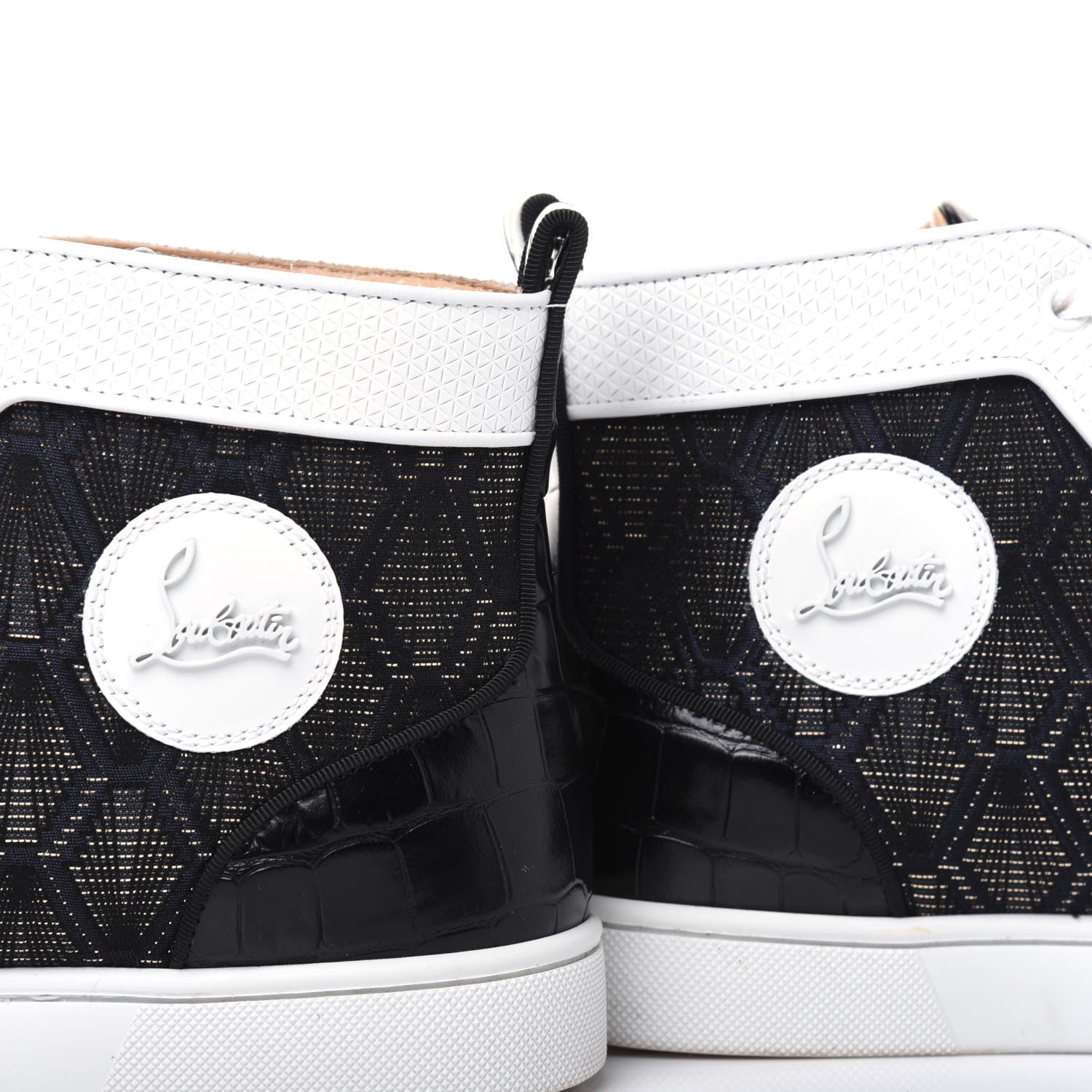 Christian Louboutin Fabric Calfskin Croc Embossed Mens Lou Spikes Orlato Flat Sneakers 42 Multicolor 9 of 9