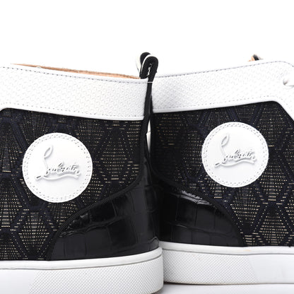Christian Louboutin Fabric Calfskin Croc Embossed Mens Lou Spikes Orlato Flat Sneakers 42 Multicolor 9 of 9