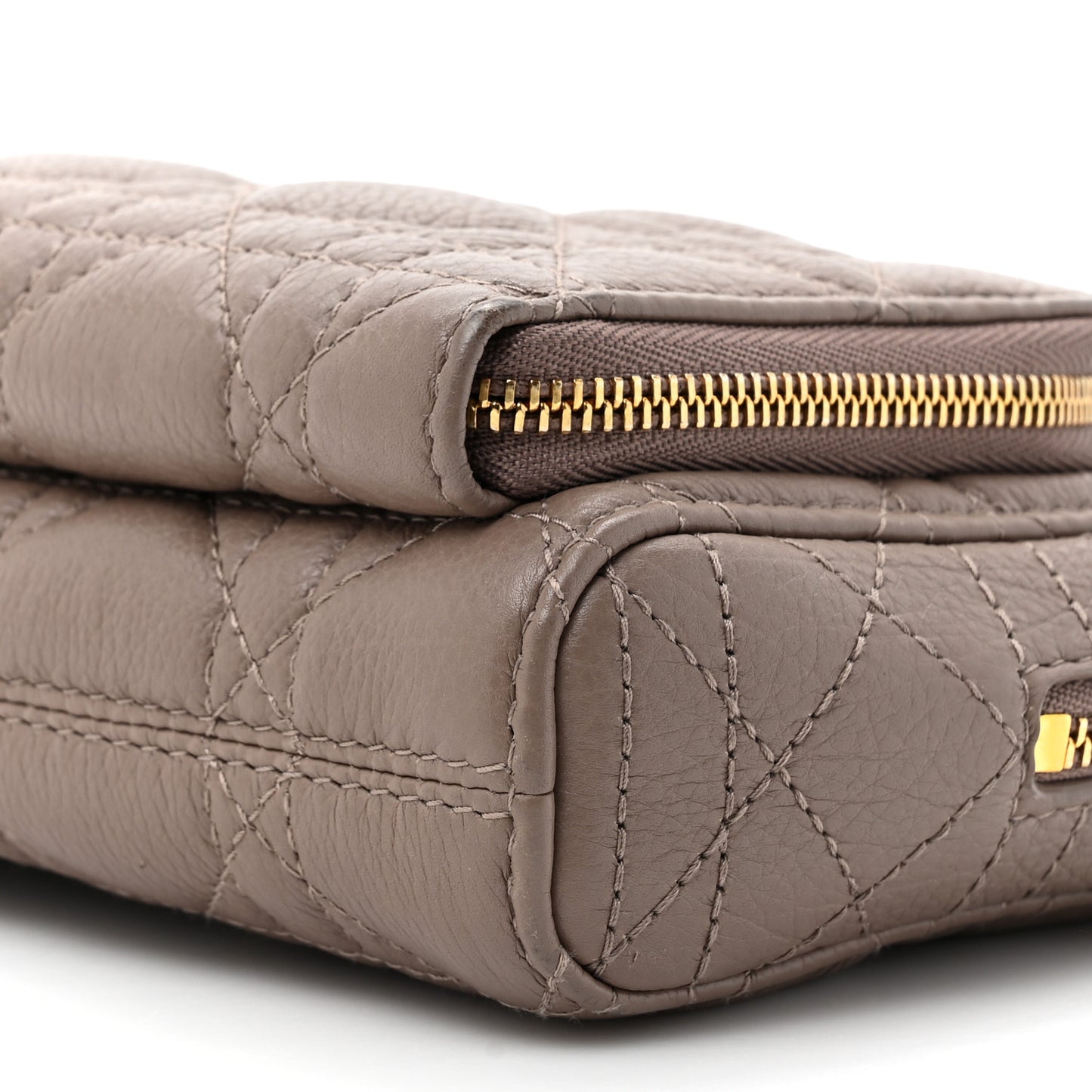 Supple Calfskin Caro Double Pouch Warm Taupe