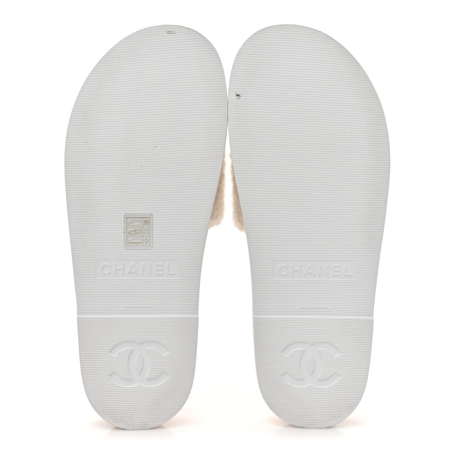 Chanel Fabric Pearl Cork CC Slip On Sandals 40 White 4 of 9