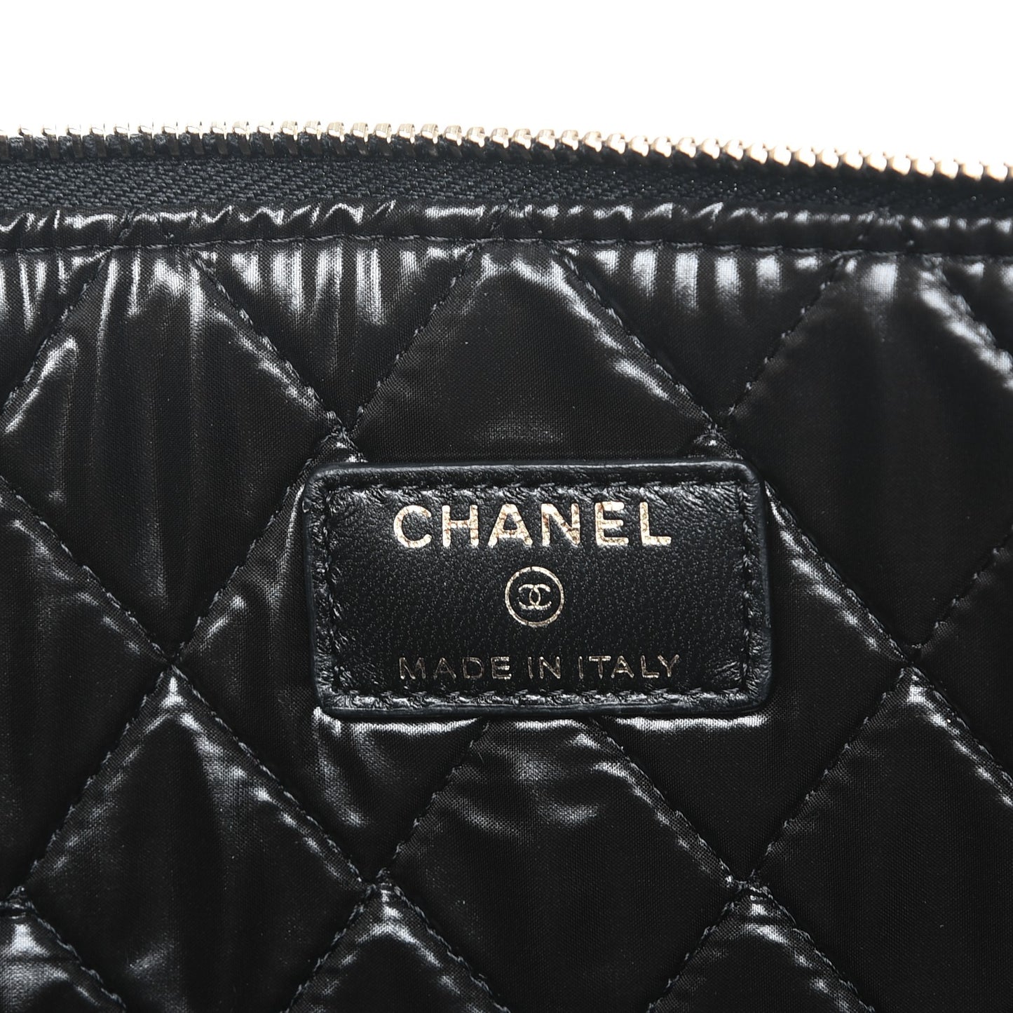 Calfskin Quilted Tassel CC Cosmetic Case Black