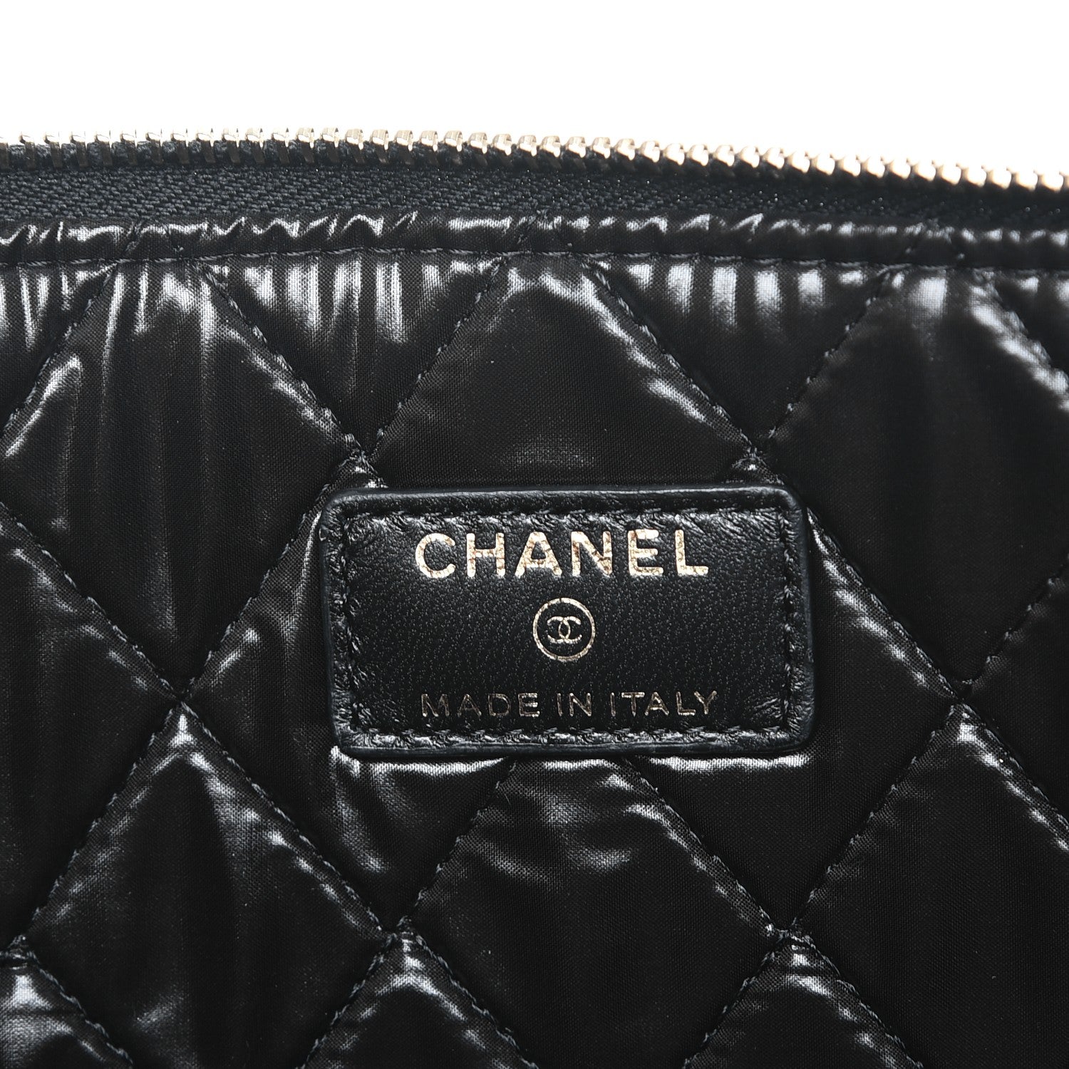 Chanel Calfskin Quilted Tassel CC Cosmetic Case Black 6 of 8