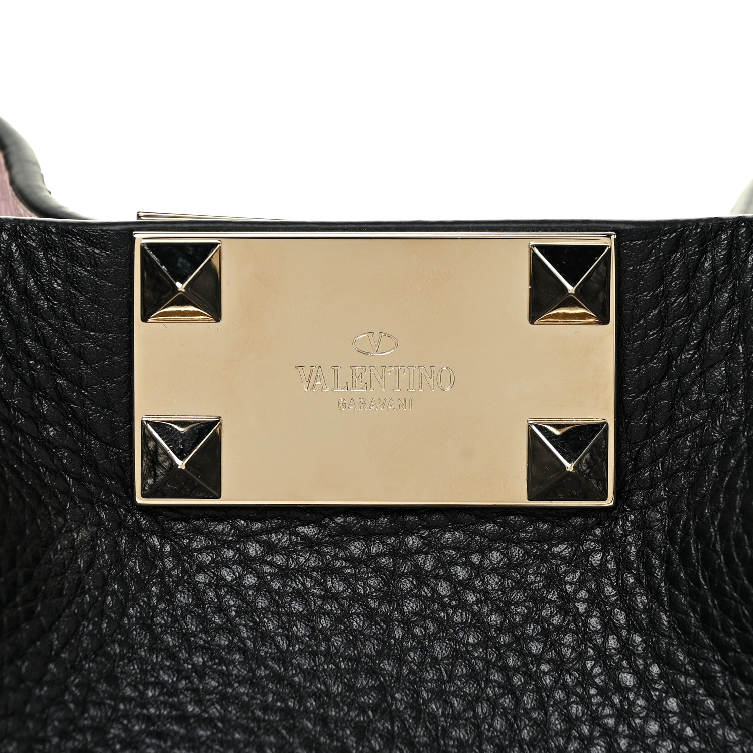 Valentino Garavani Grained Calfskin Small Rockstud Flip Lock Tote Black Rose Quartz 6 of 13