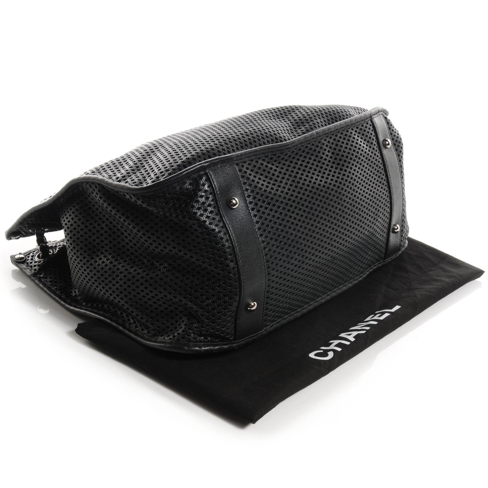 Chanel Calfskin Perforated Up In The Air Tote Black 4 of 9