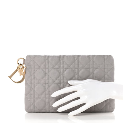 Christian Dior Coated Canvas Cannage Panarea Pouch Silver 2 of 7