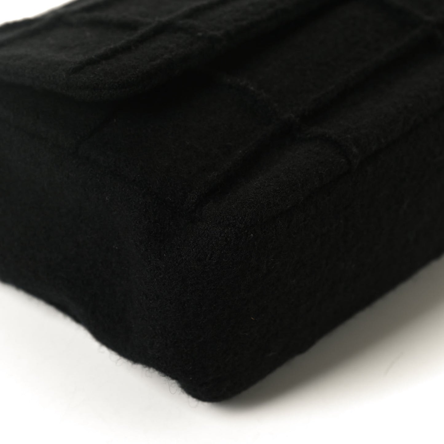 Wool Jumbo Chocolate Bar Mademoiselle Flap Black