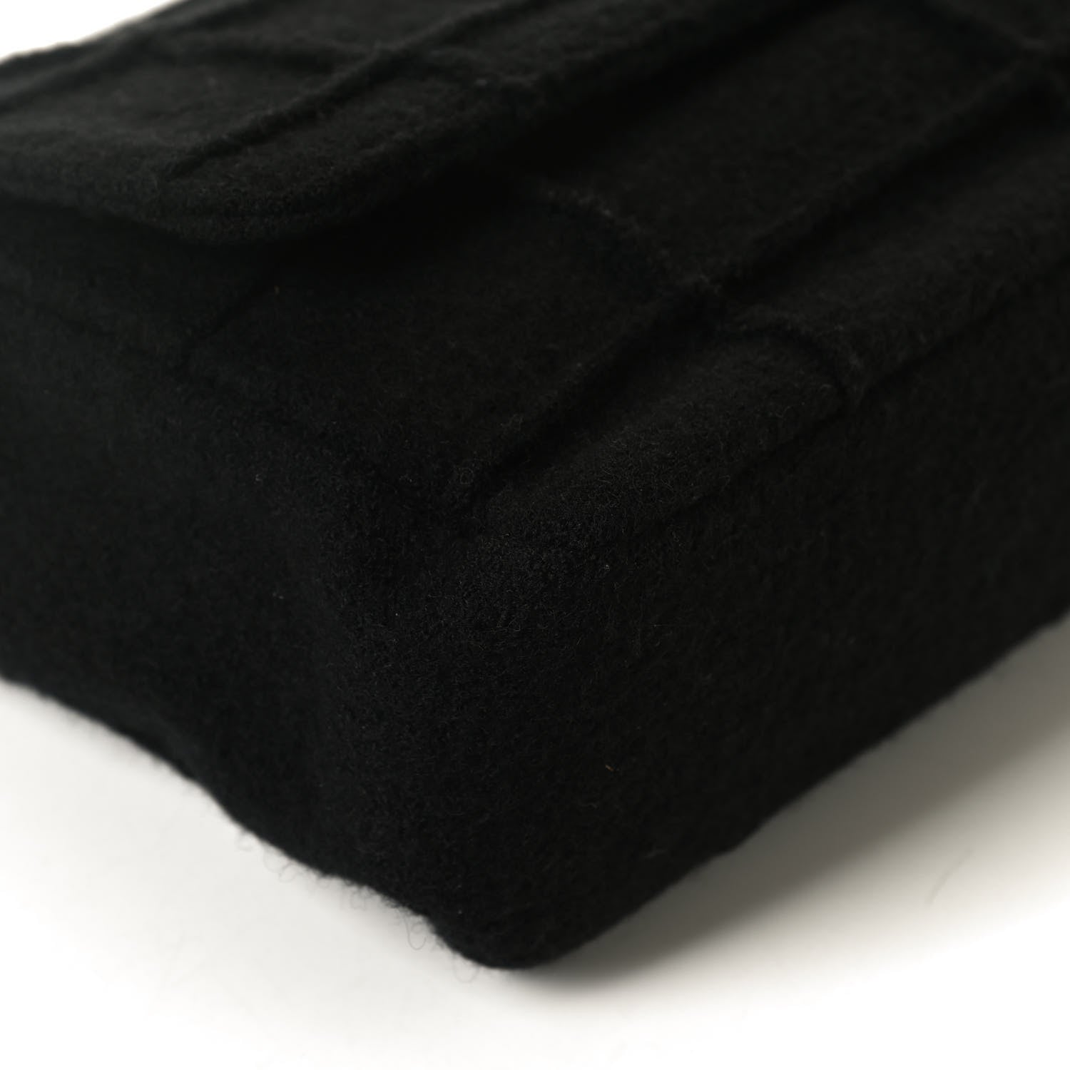 Chanel Wool Jumbo Chocolate Bar Mademoiselle Flap Black 11 of 12
