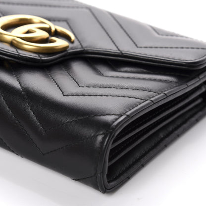 Gucci Calfskin Matelasse GG Marmont Chain Wallet Black 7 of 11