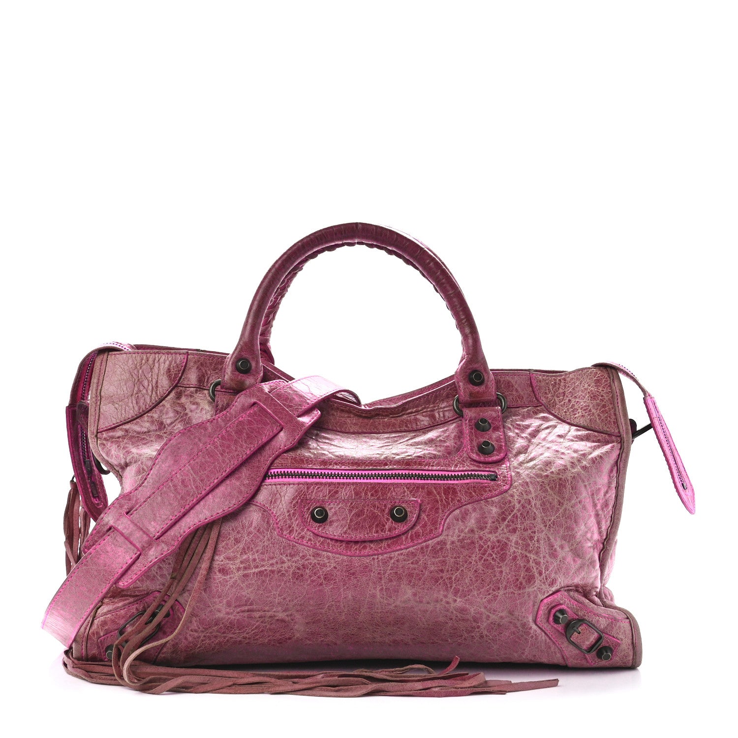 Balenciaga Agneau Classic Hardware City Metallic Pink 1230997
