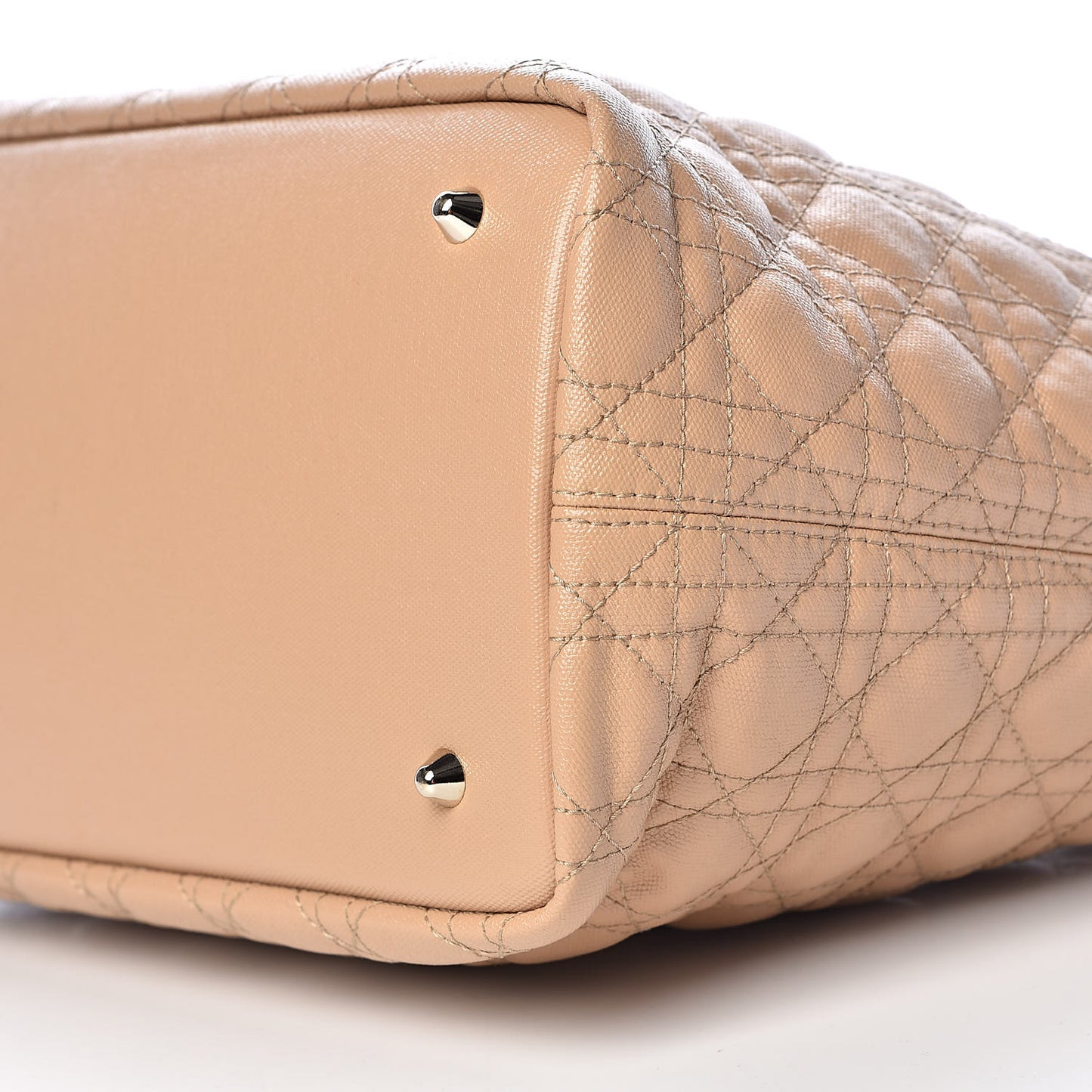 Coated Canvas Cannage Small Panarea Tote Beige