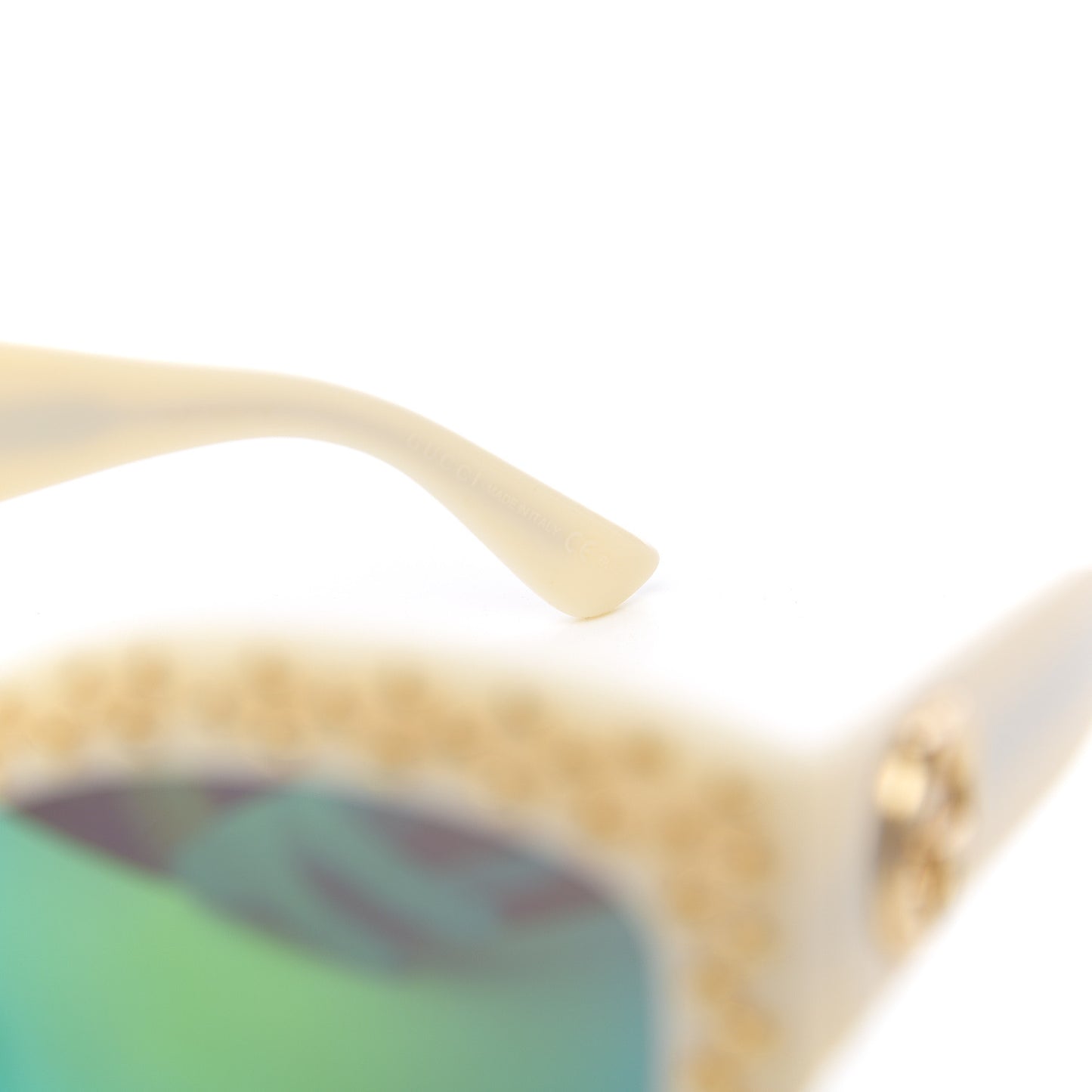 Square Frame Star Sunglasses GG 3870/S Ivory Gold