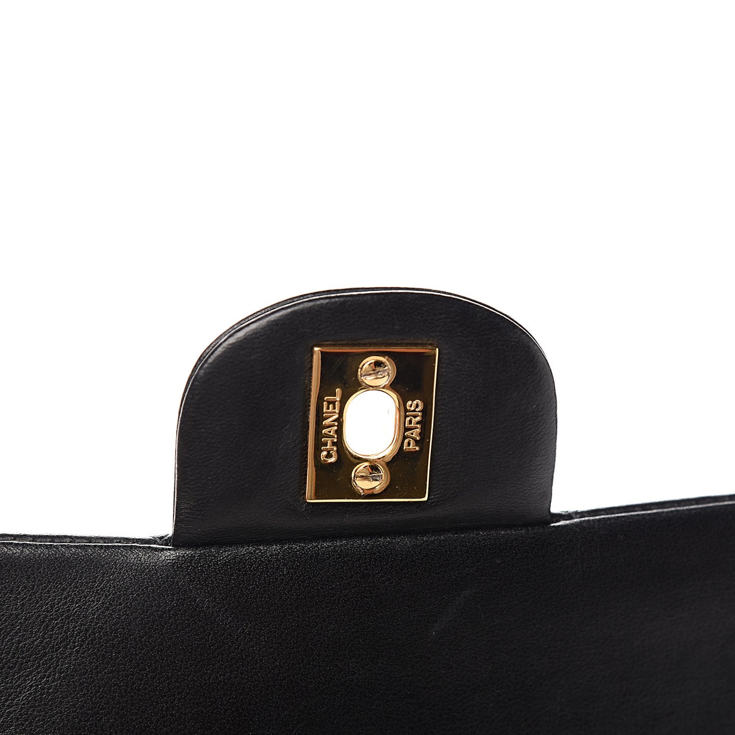 Lambskin Quilted Medium Double Flap Black