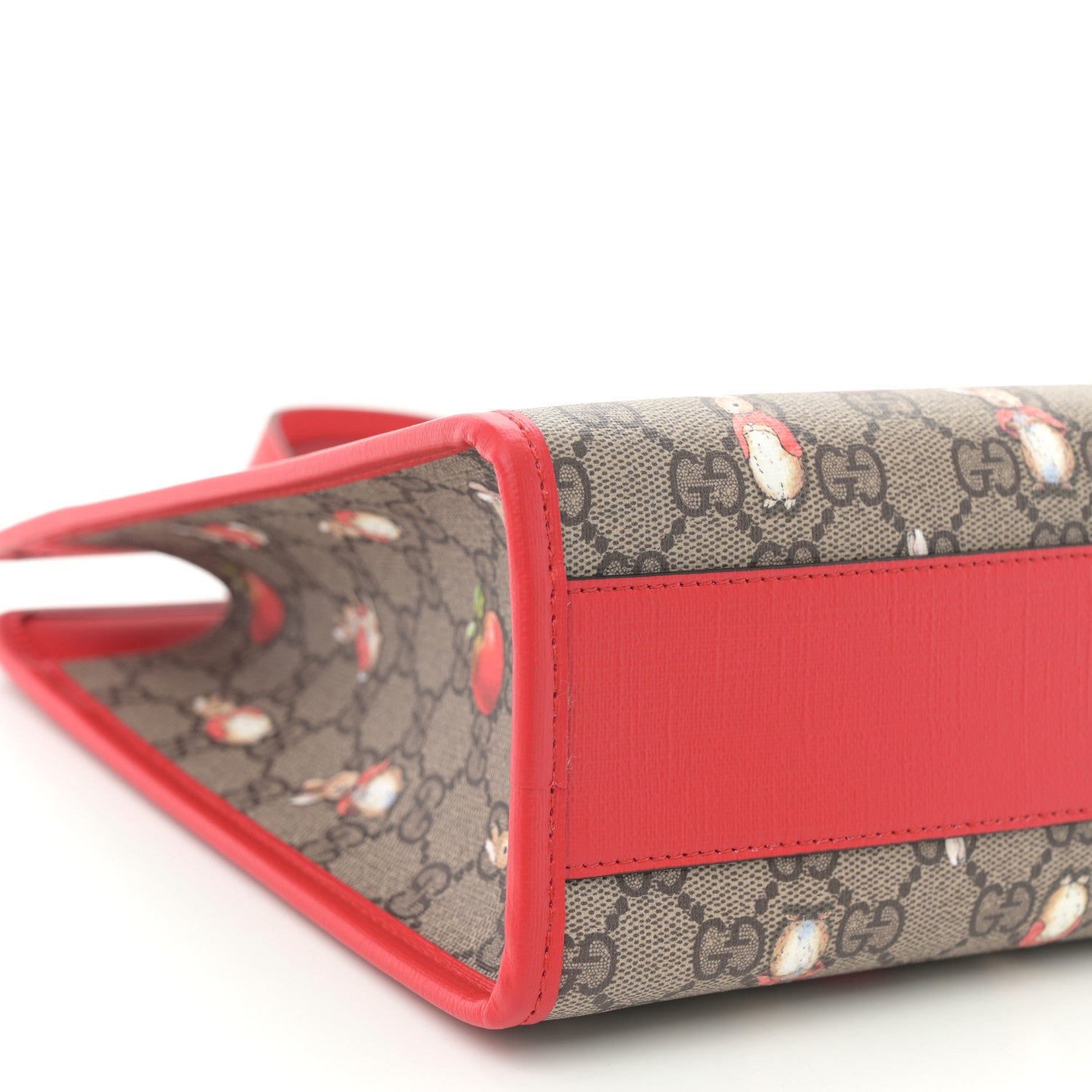 Gucci X Peter Rabbit GG Supreme Monogram Rabbit Apple Childrens Tote Beige Ebony Multicolor Bright Hibiscus 10 of 11