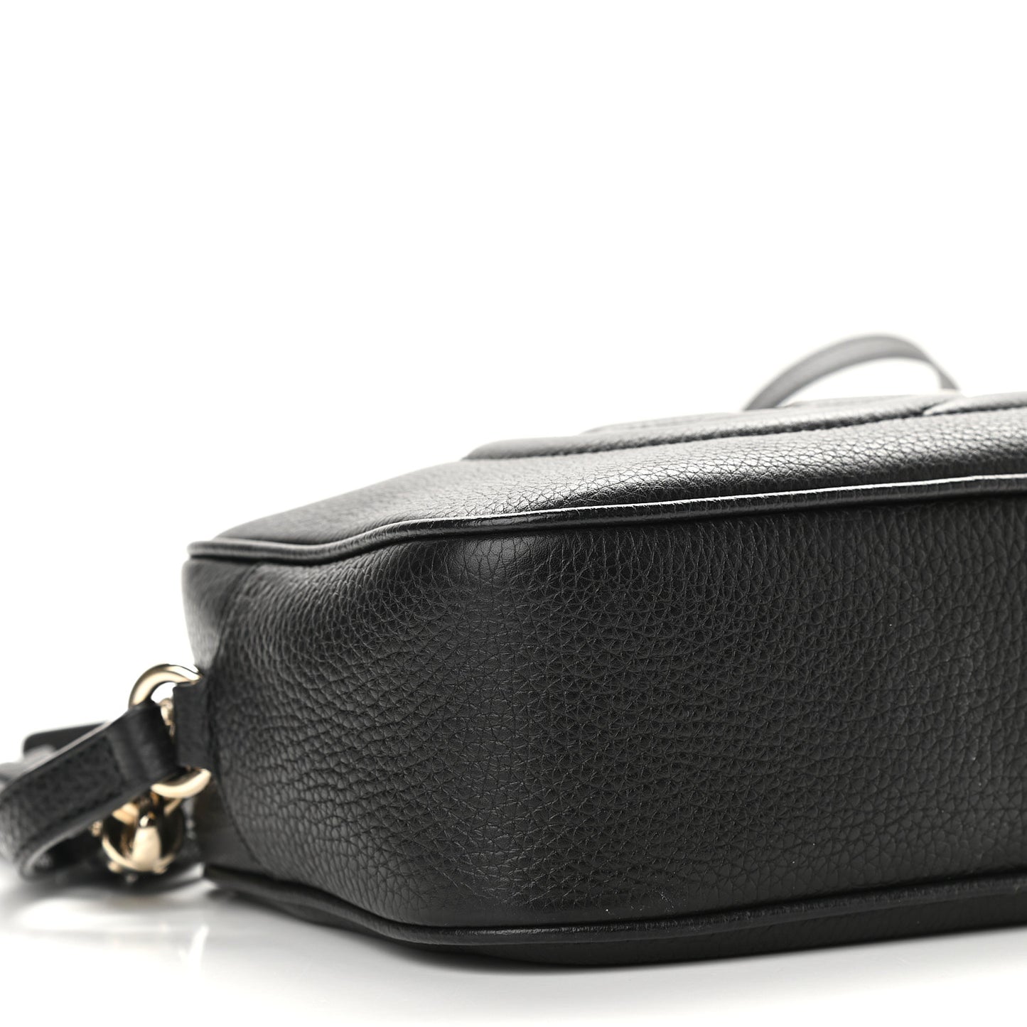 Pebbled Calfskin Small Soho Disco Bag Black