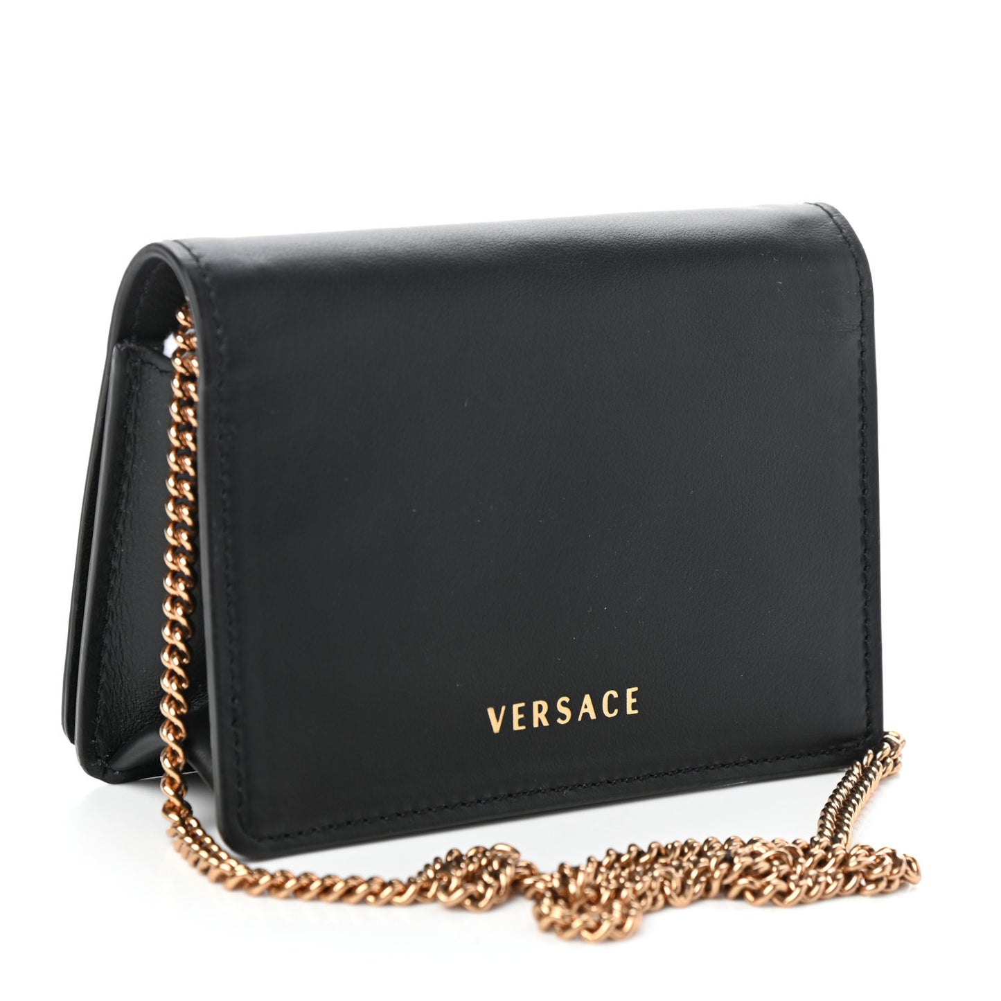 Vitello Mini Virtus Chain Clutch Black