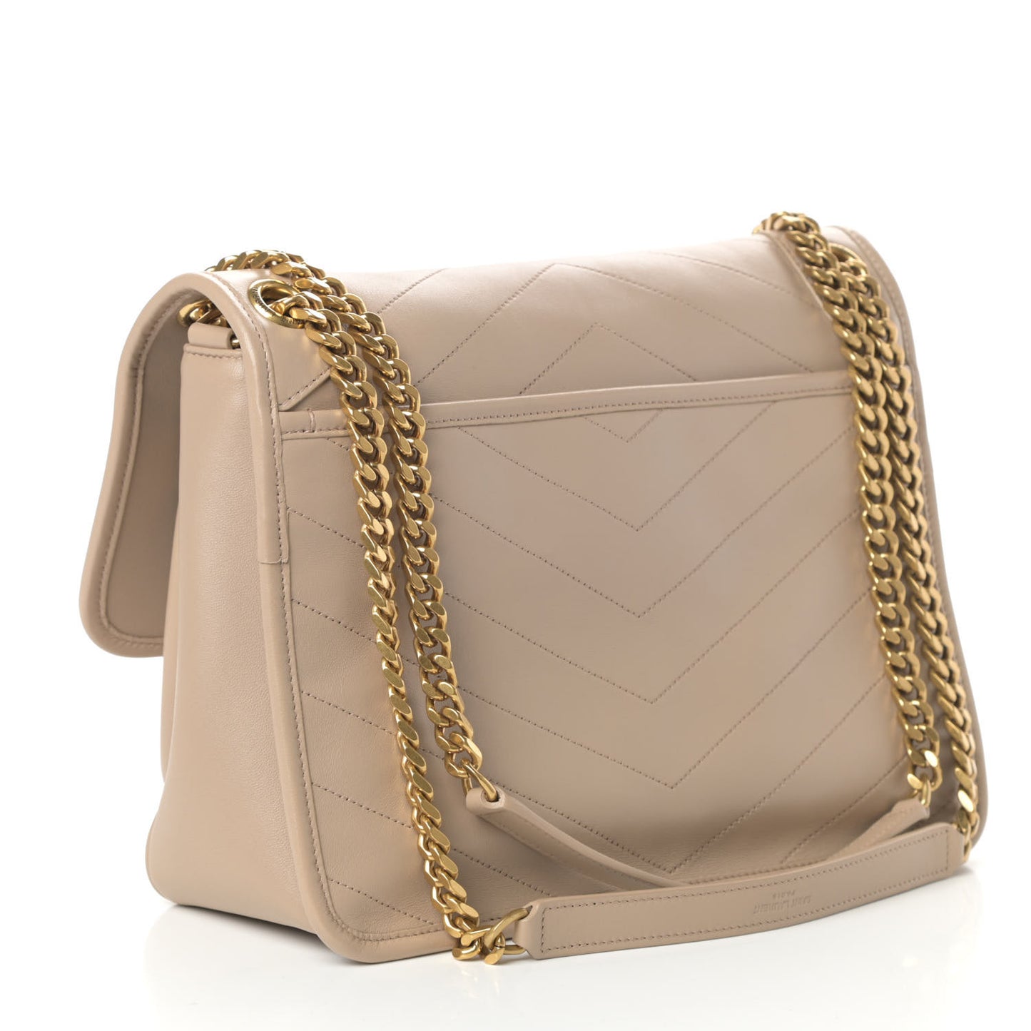 Lambskin Matelasse Monogram Medium Niki Chain Satchel Dark Beige