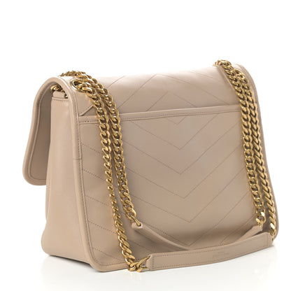 Saint Laurent Lambskin Matelasse Monogram Medium Niki Chain Satchel Dark Beige 3 of 9