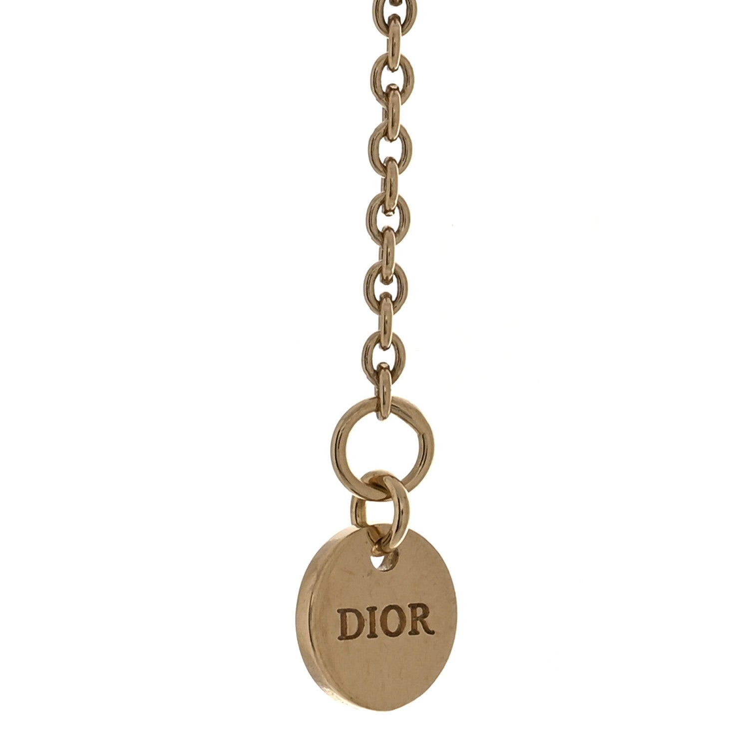 Christian Dior Metal Crystal Clair D Lune Necklace Gold 1864137