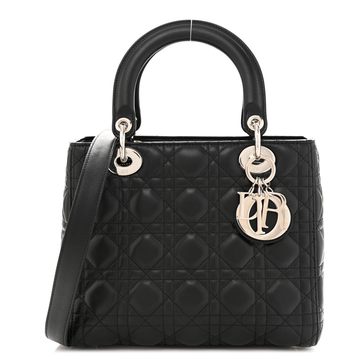 Lambskin Cannage Medium Lady Dior Black