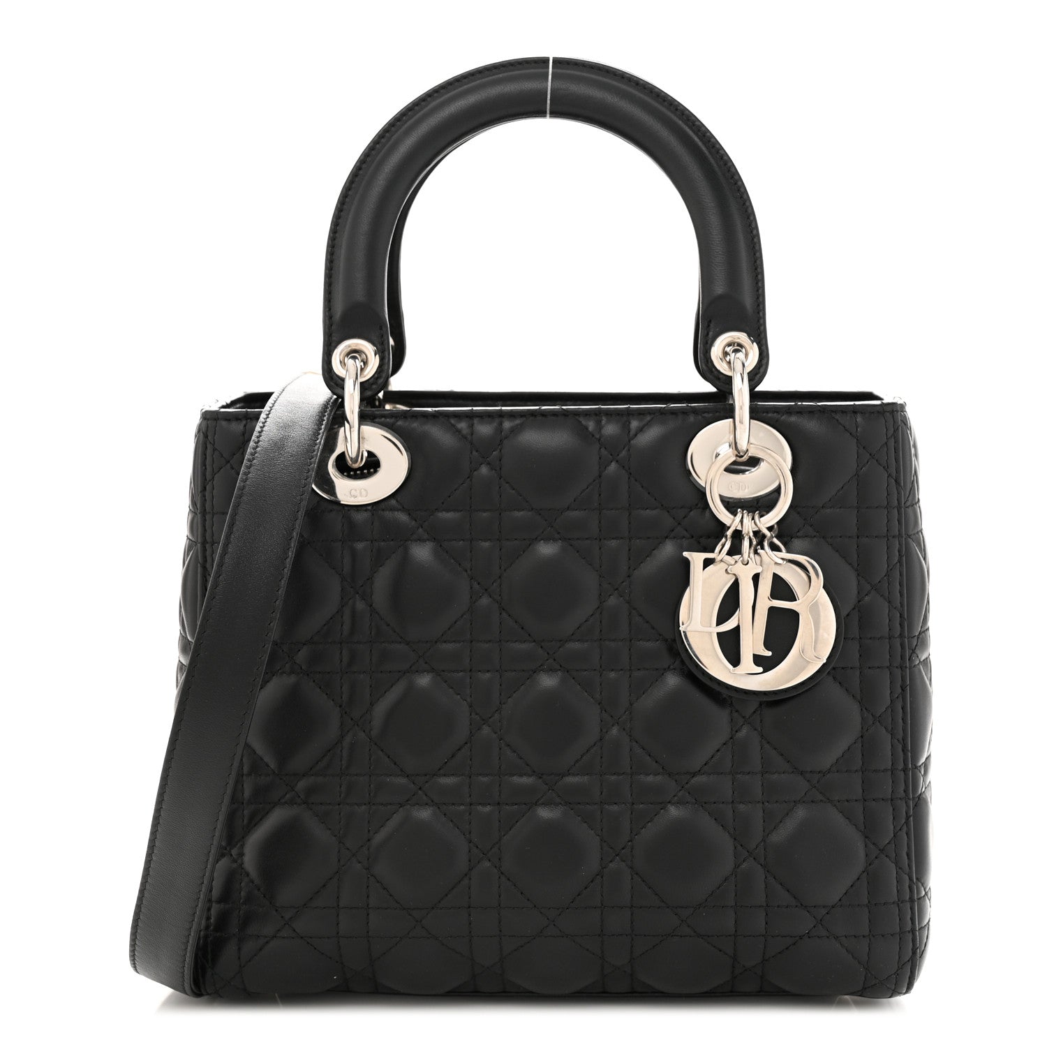 Christian Dior Lambskin Cannage Medium Lady Dior Black 1 of 11