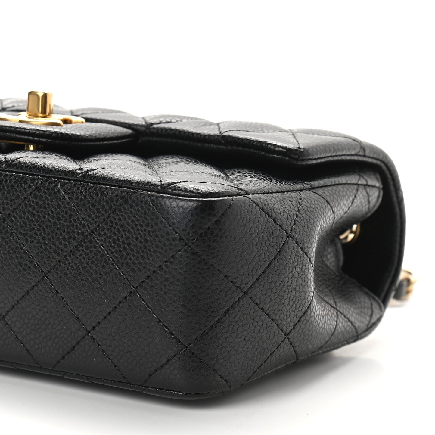 Caviar Quilted Mini Rectangular Flap Black